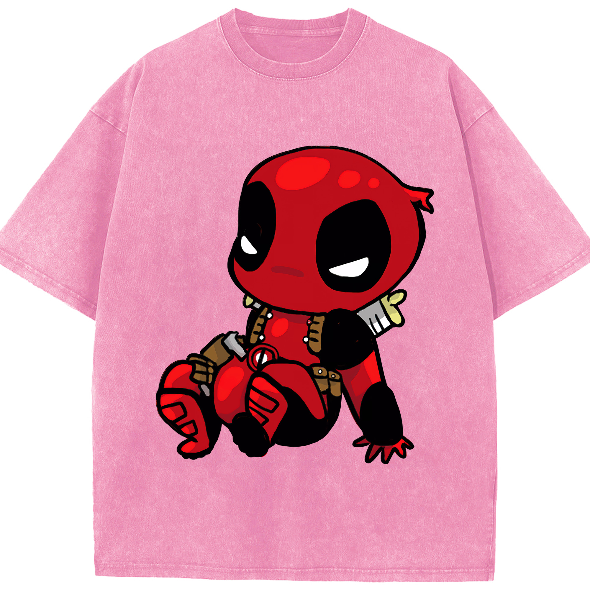 （画像用） Deadpool デッドプール 綿100% ヴィンテージ風 半袖Tシャツ（フロントプリント）
